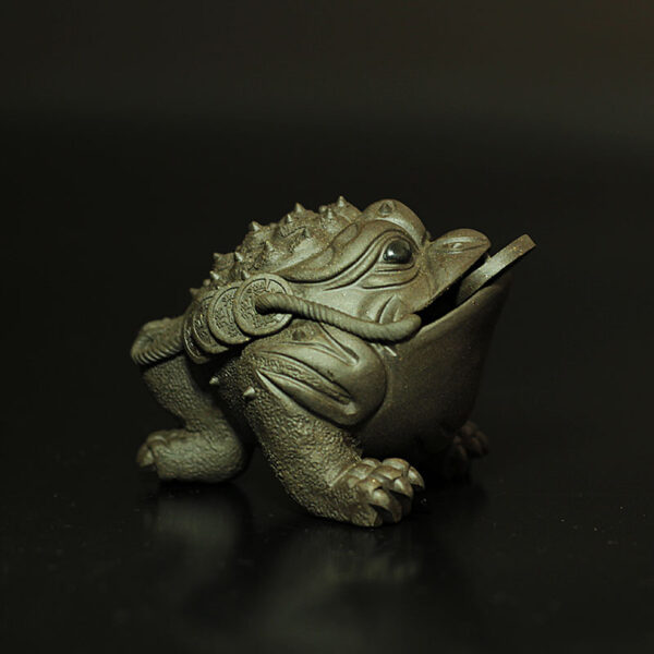 Tea pet de Yixing, figura de sapo em argila zisha para gongfu chá